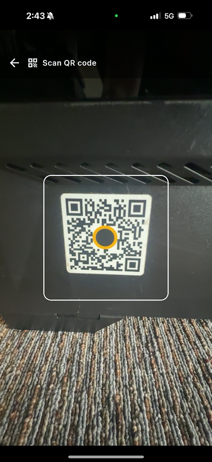 Mobile App QR code scanner for asset registration